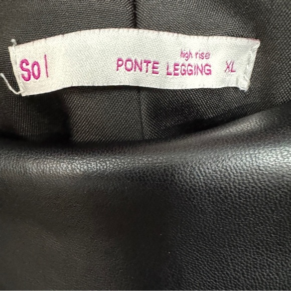 Black High Rise Faux Leather Ponte Leggings – Women’s XL - Picture 5 of 7